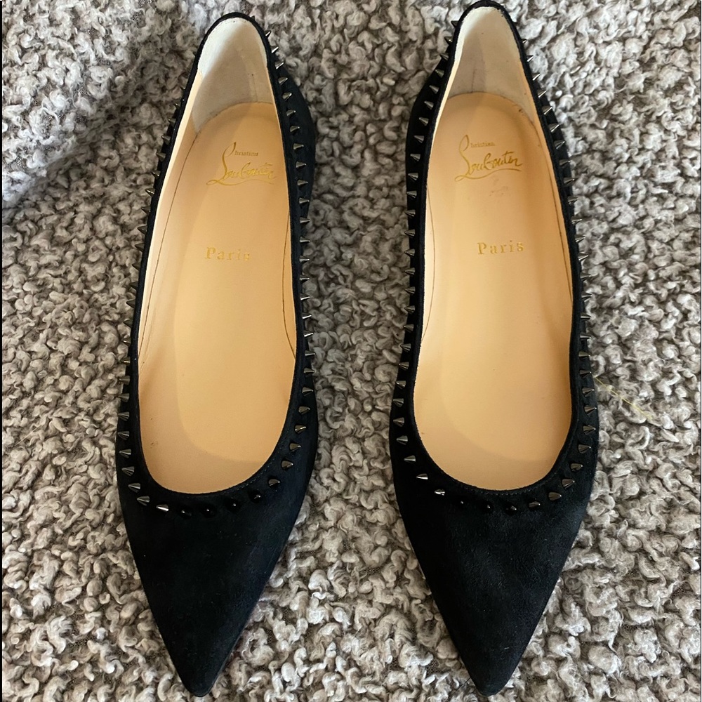 Christian Louboutin Anjalina Spike Flat, Sz 39